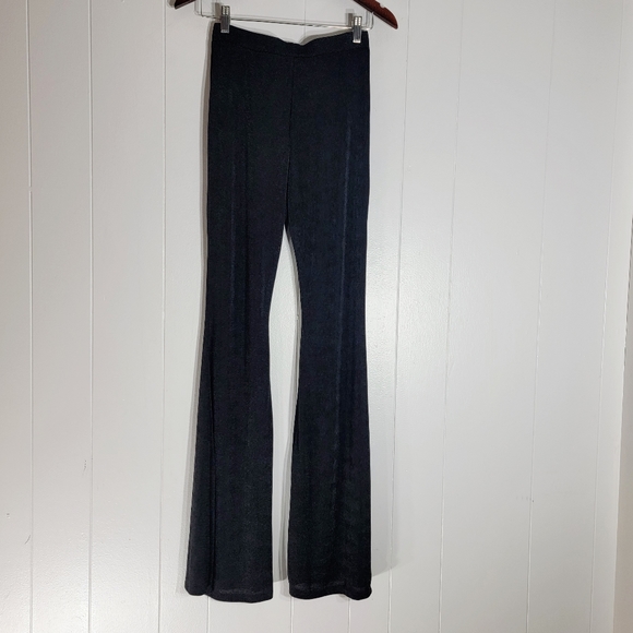 Fashion Nova Pants - ❗️ 4/$25 NWT Fashion Nova Semi Sheer Shimmer Black Flare Leg Pants Medium